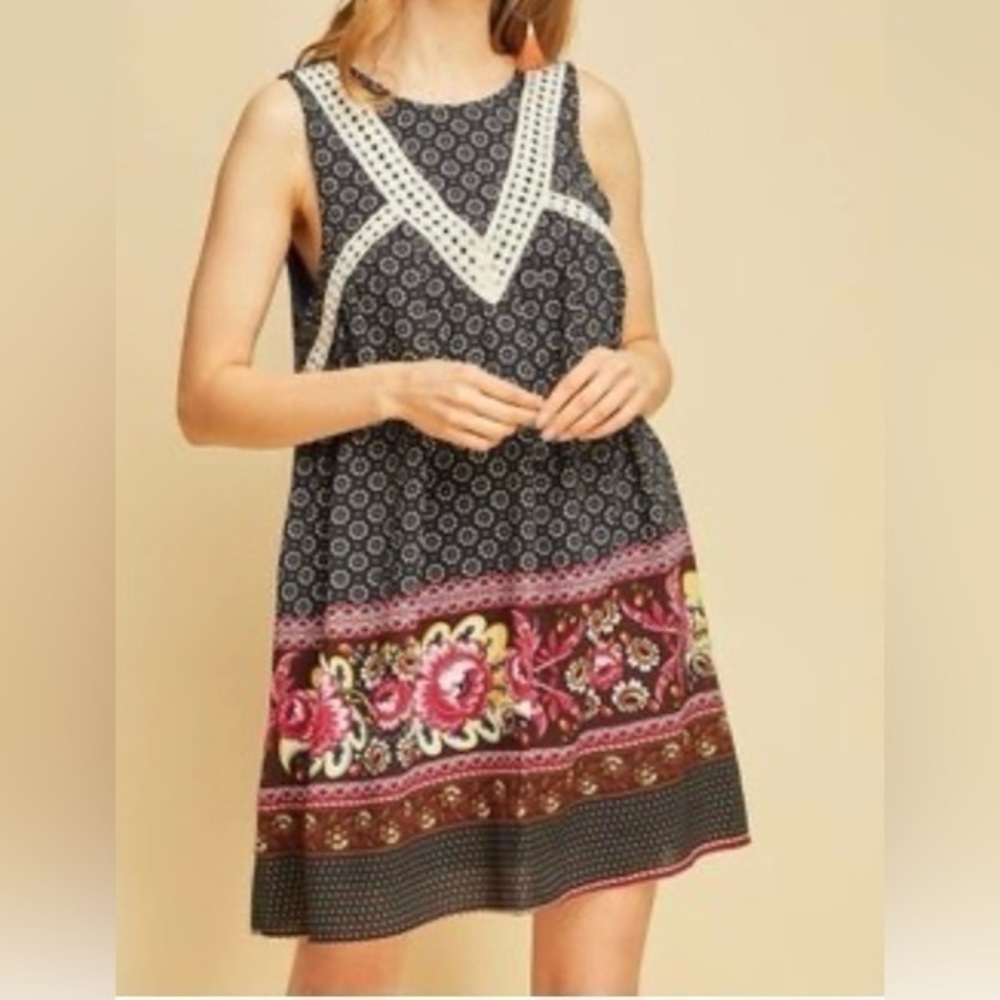 Entro sleeveless floral relaxed fit dress S NEW